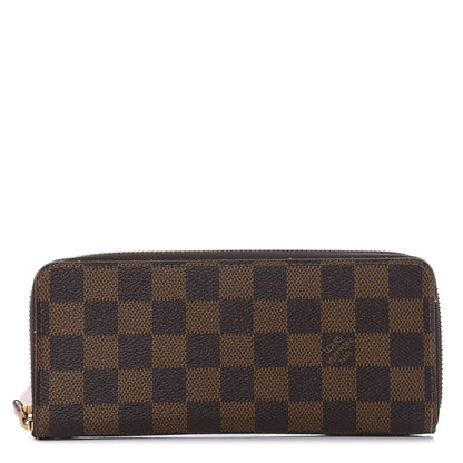 Louis Vuitton Damier Ebene Clemence Wallet Rose Ballerine 1 of 9