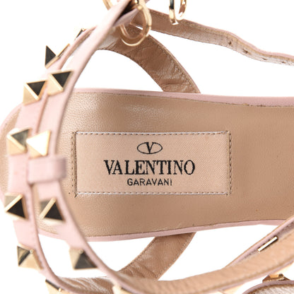 Valentino Garavani Nappa Rockstud Ankle Strap Low Heel Pumps 35 Pink 7 of 8