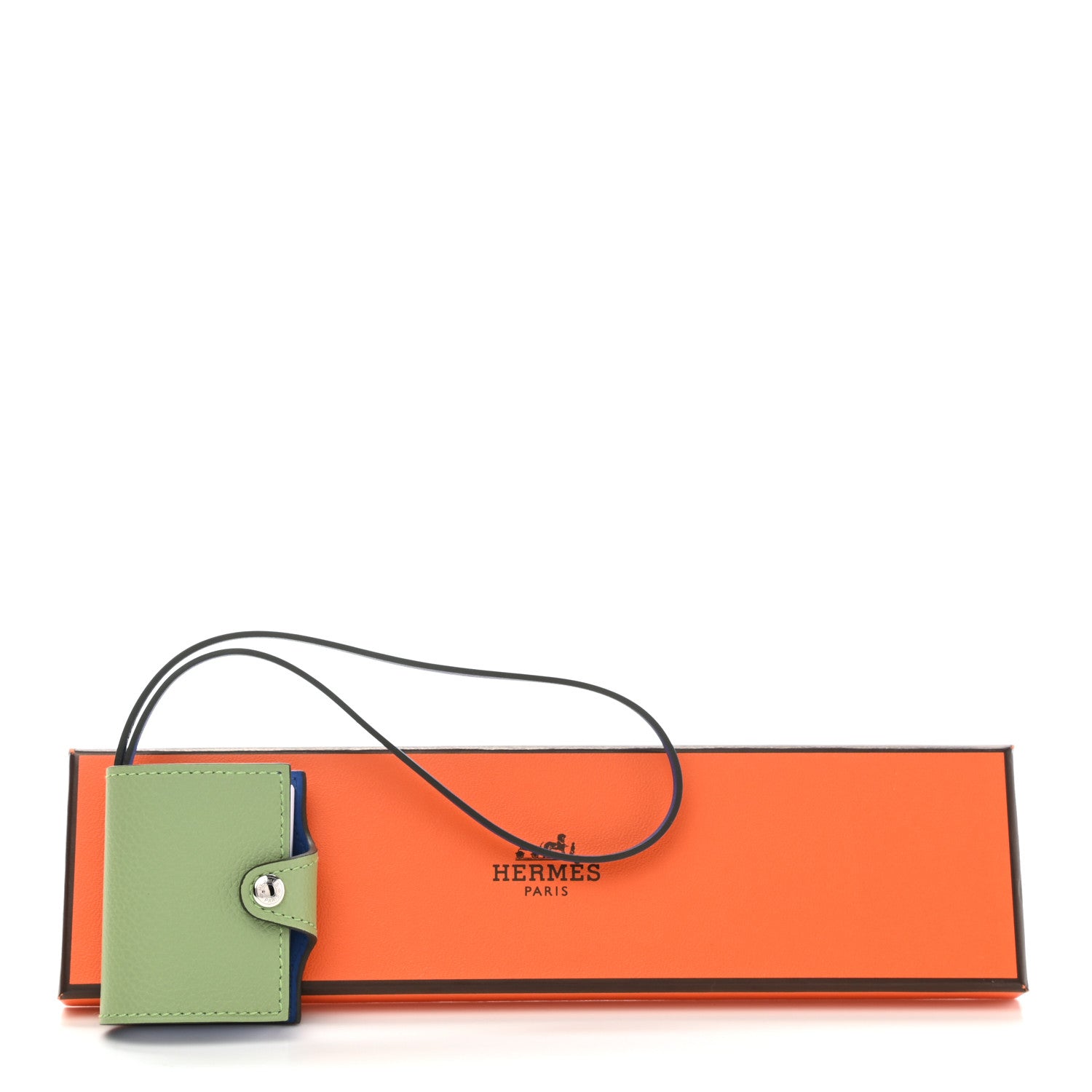 Hermes Evercolor Swift Verso Ulysse Nano Bag Charm Vert Criquet Bleu France 5 of 5