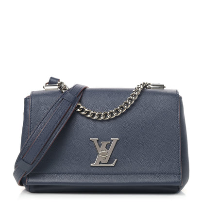 Louis Vuitton Calfskin Lockme II Chain Bag BB Marine Rouge 1 of 6