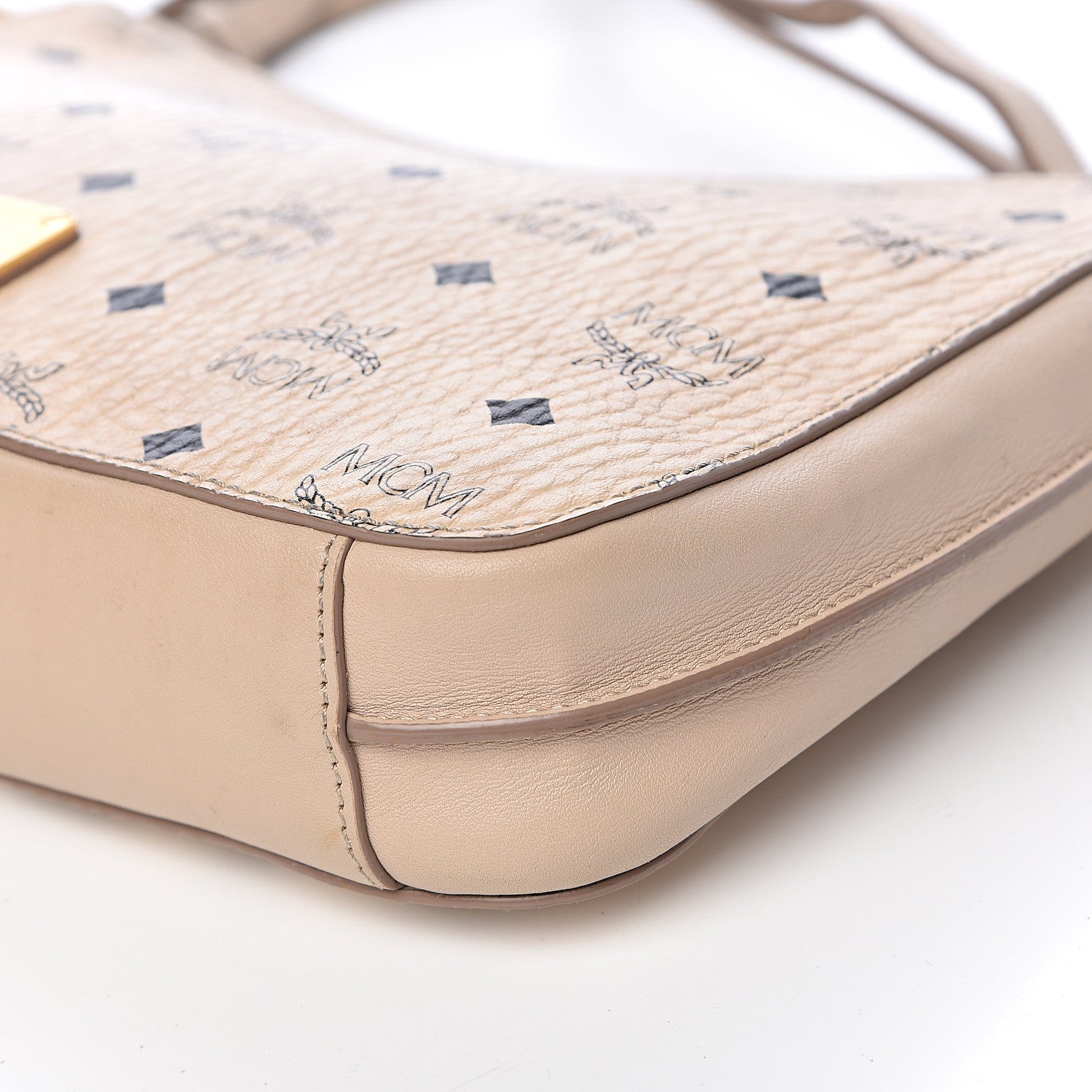 MCM Visetos Medium Essential Shoulder Bag Beige 13 of 17