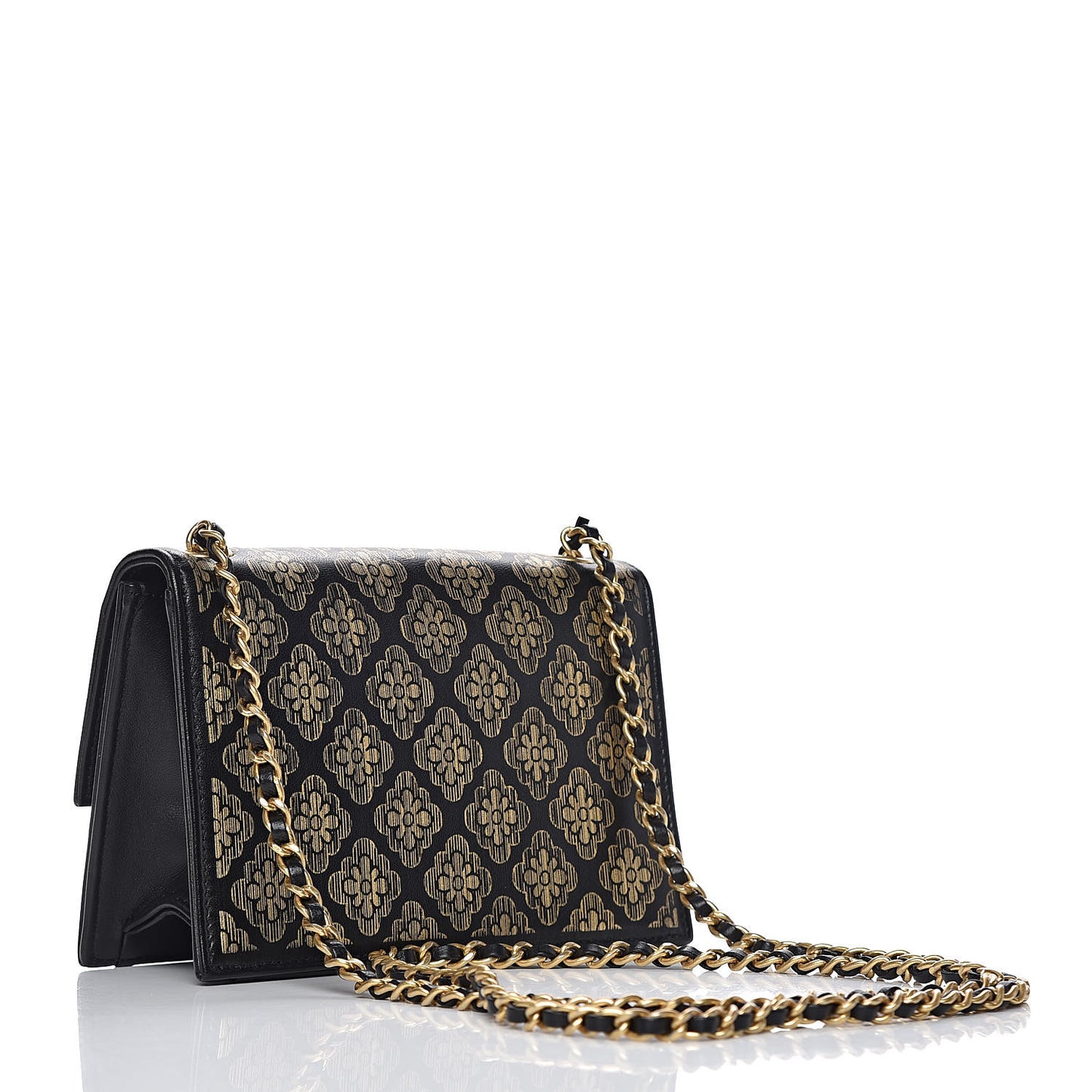 Lambskin Painted Mini Flap Black Gold