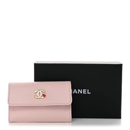 Chanel Grained Goatskin CC Apple Flap Card Holder Light Pink 9 of 9