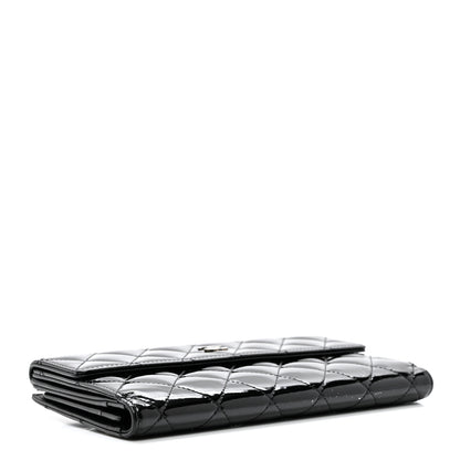 Chanel Patent Quilted Large Flap Wallet Black 4 of 10