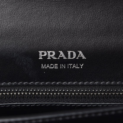 Prada Saffiano City Calfskin Studded Elektra Shoulder Bag Black Fuoco 8 of 12