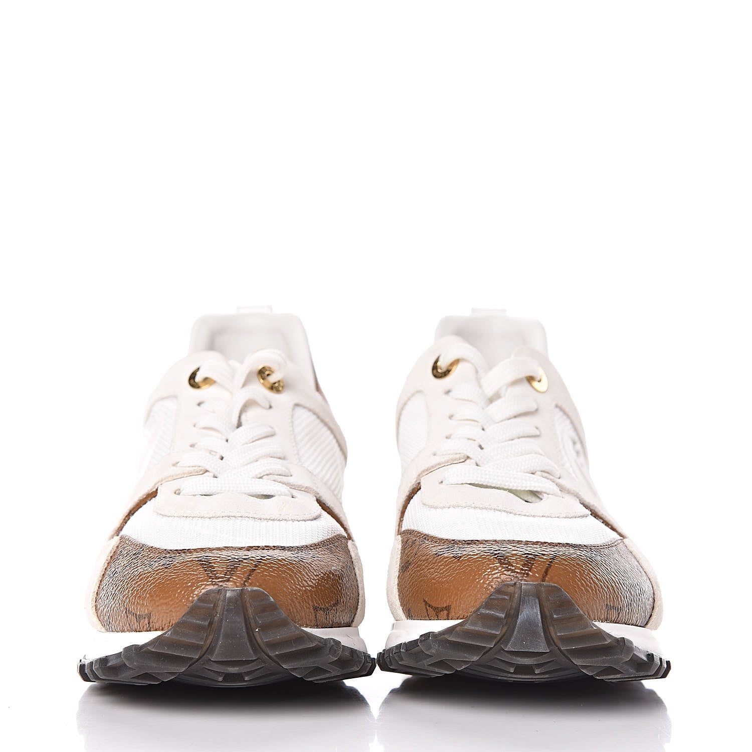 Louis Vuitton Suede Reverse Monogram Run Away Sneakers 38 White 2 of 14