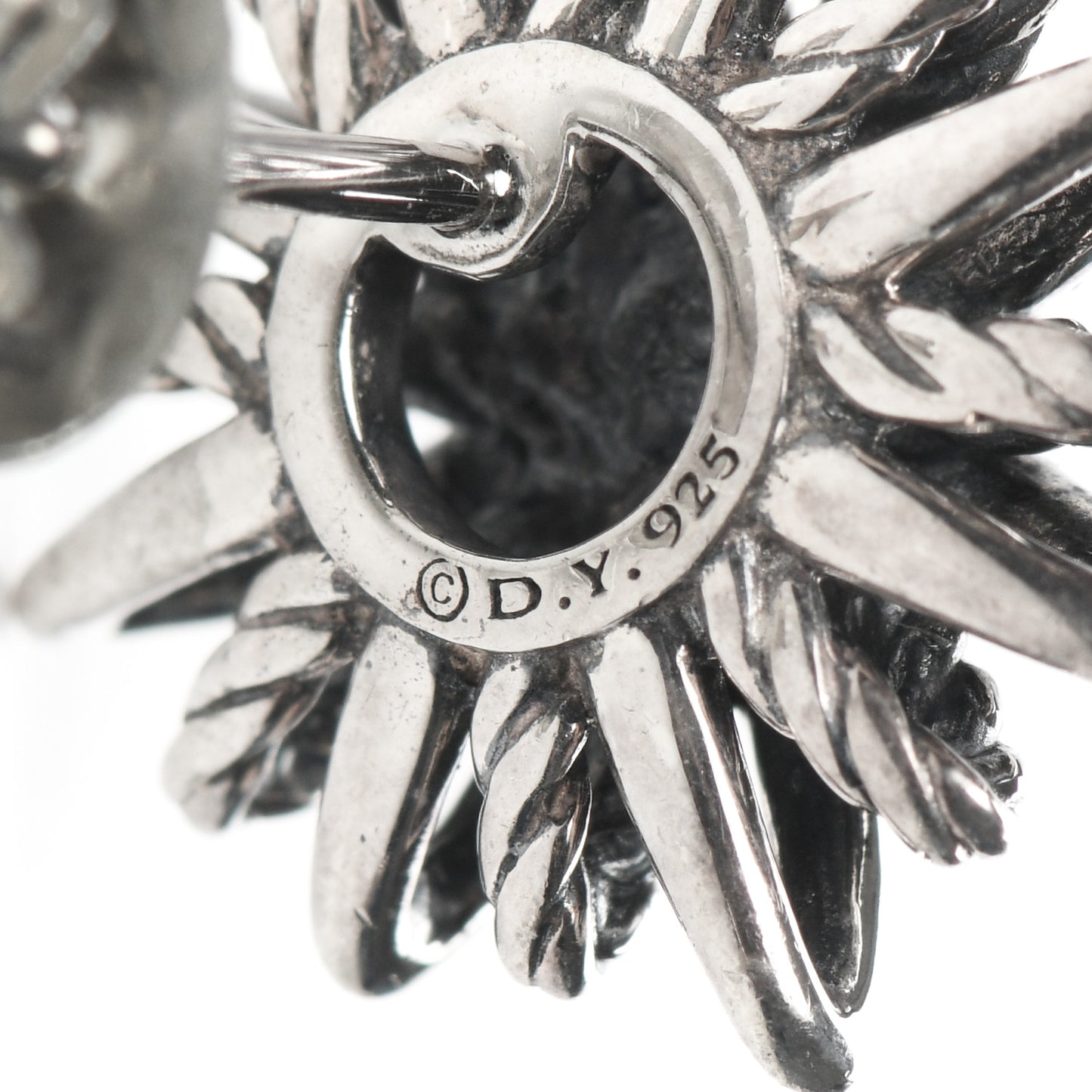 Sterling Silver Diamond 16mm Starburst Earrings