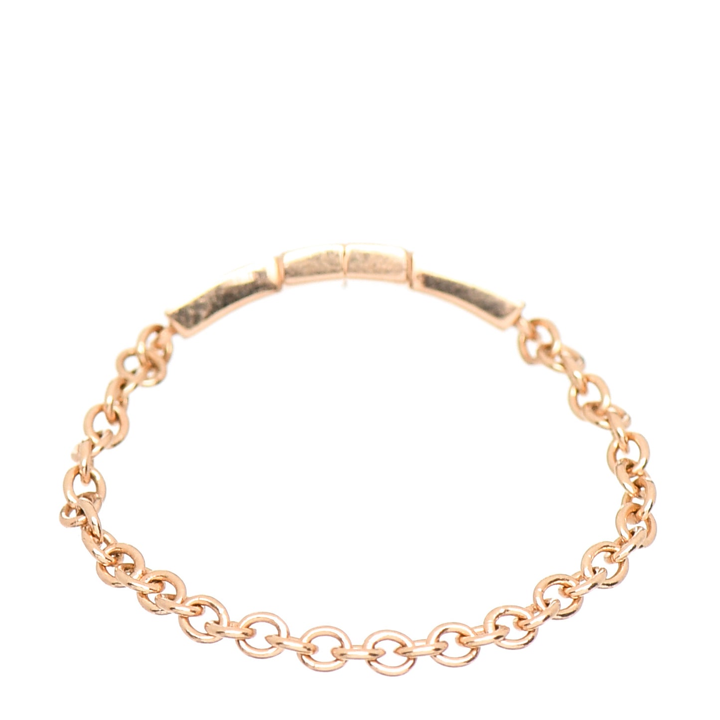 18K Rose Gold Diamond T Chain Ring 53 6.5