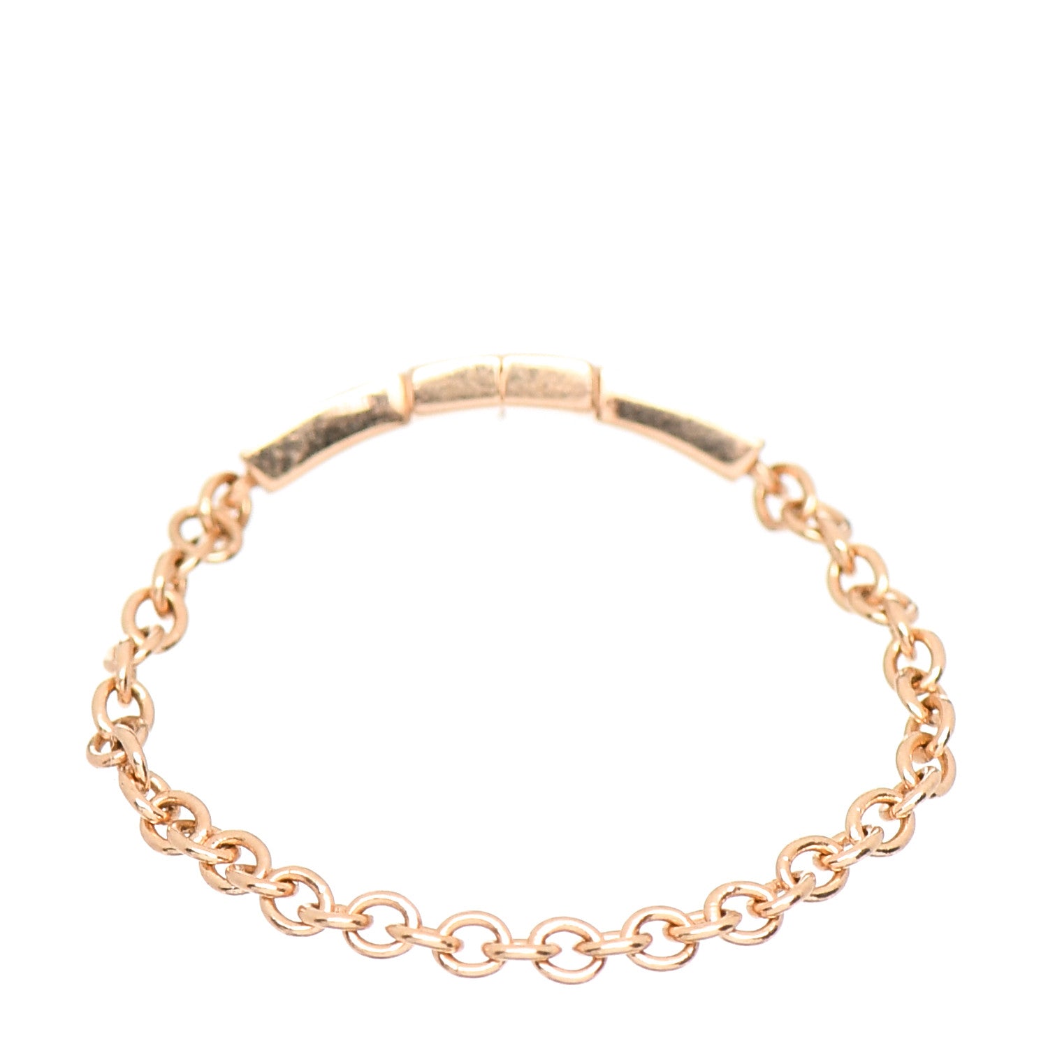 Tiffany 18K Rose Gold Diamond T Chain Ring 53 6.5 3 of 4