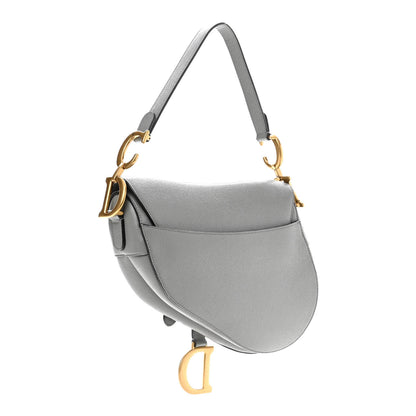 Christian Dior Grained Calfskin Saddle Bag Grey 3 of 10