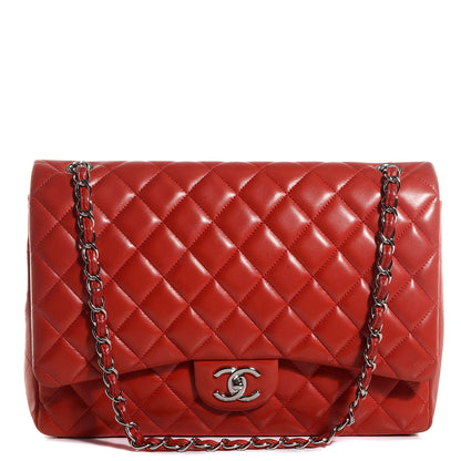 Chanel Lambskin Quilted Maxi Double Flap Red 1 of 10