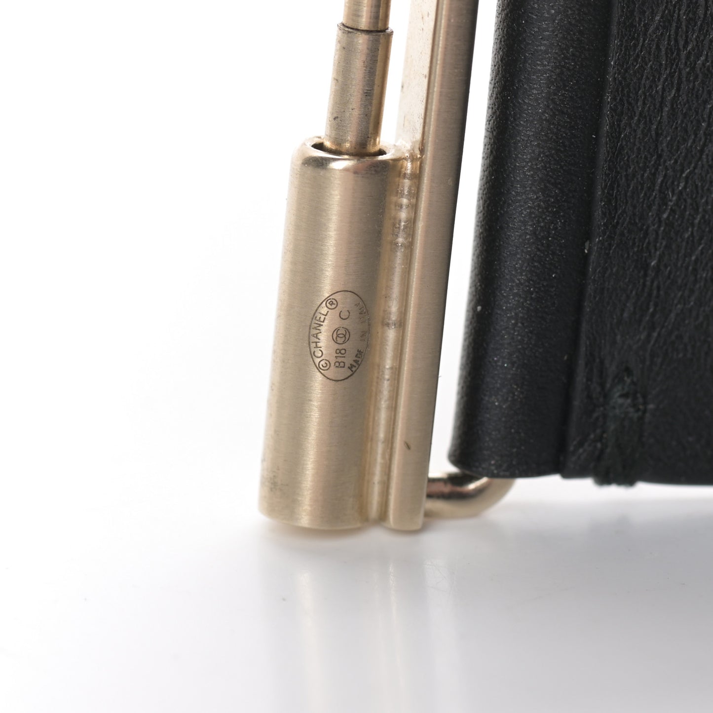 Calfskin CC Wide Cuff S Black Gold