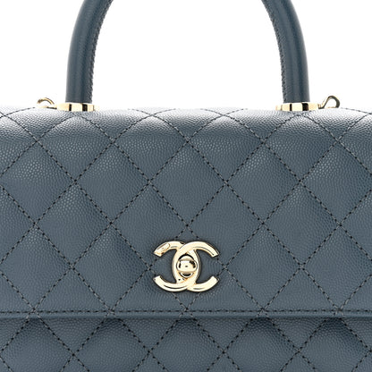 Chanel Caviar Quilted Mini Coco Handle Flap Blue 8 of 12