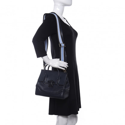 Versace Vitello Medium Palazzo Empire Bag Deep Blue 2 of 8