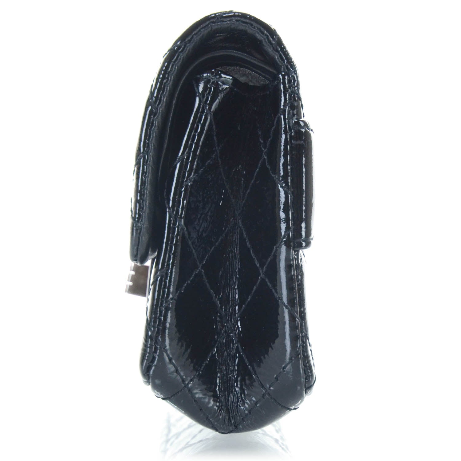 Chanel Patent Quilted Reissue Flap Clutch Bag Black 3 of 11