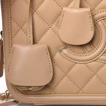 Chanel Caviar Quilted Medium CC Filigree Vanity Case Beige 10 of 17