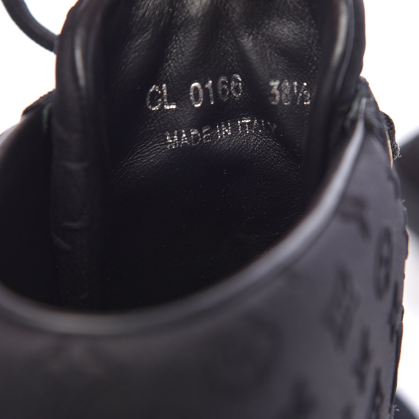 Calfskin Suede Monogram Cliff Top Wedge Sneakers 38.5 Black