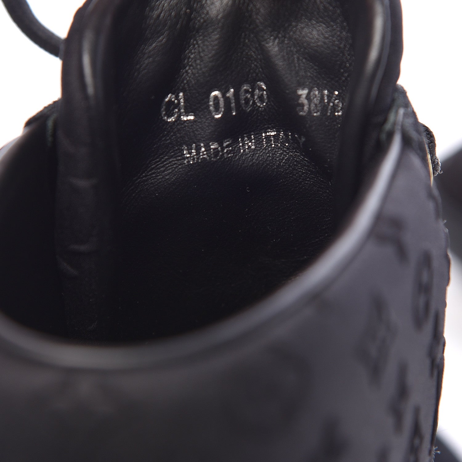 Louis Vuitton Calfskin Suede Monogram Cliff Top Wedge Sneakers 38.5 Black 9 of 14
