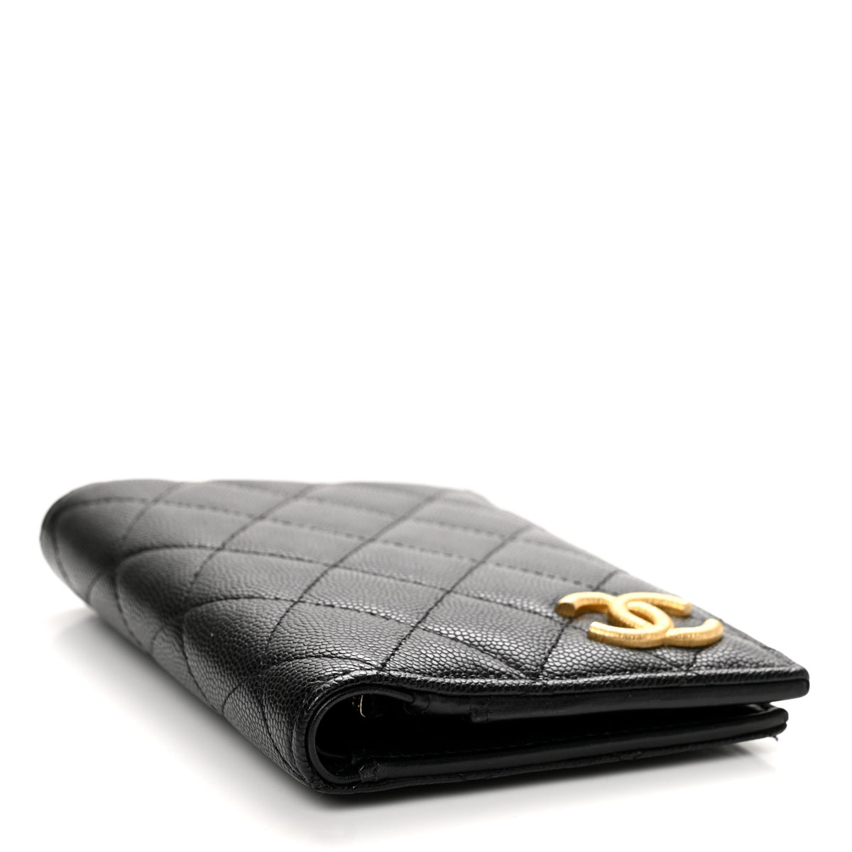 Caviar Quilted CC Passport Holder Black