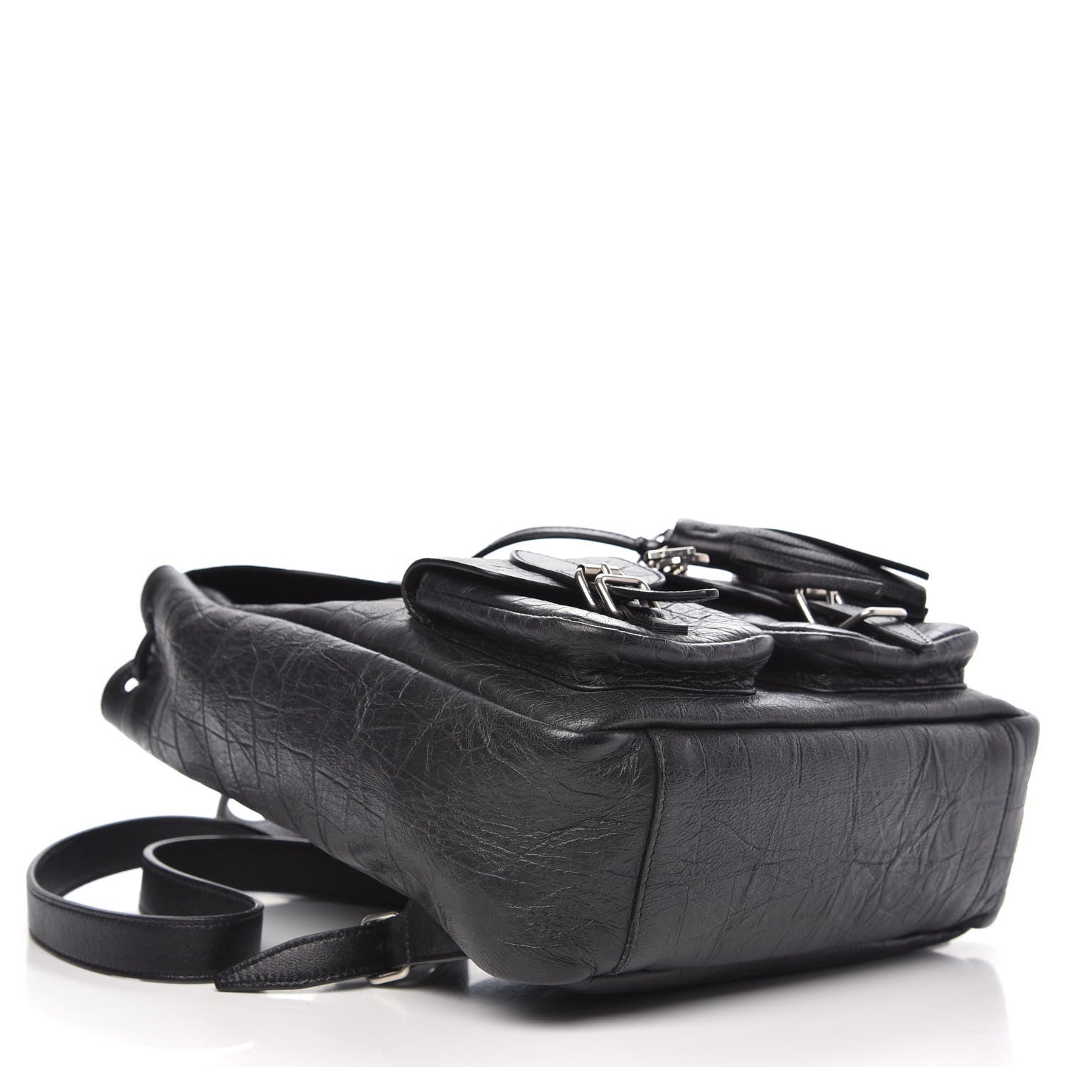 Saint Laurent Crocodile Embossed Lambskin Festival Backpack Black 3 of 8
