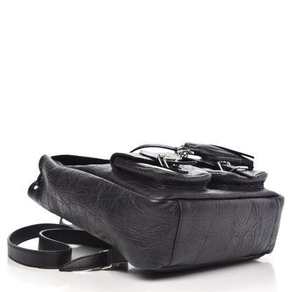 Saint Laurent Crocodile Embossed Lambskin Festival Backpack Black 3 of 8
