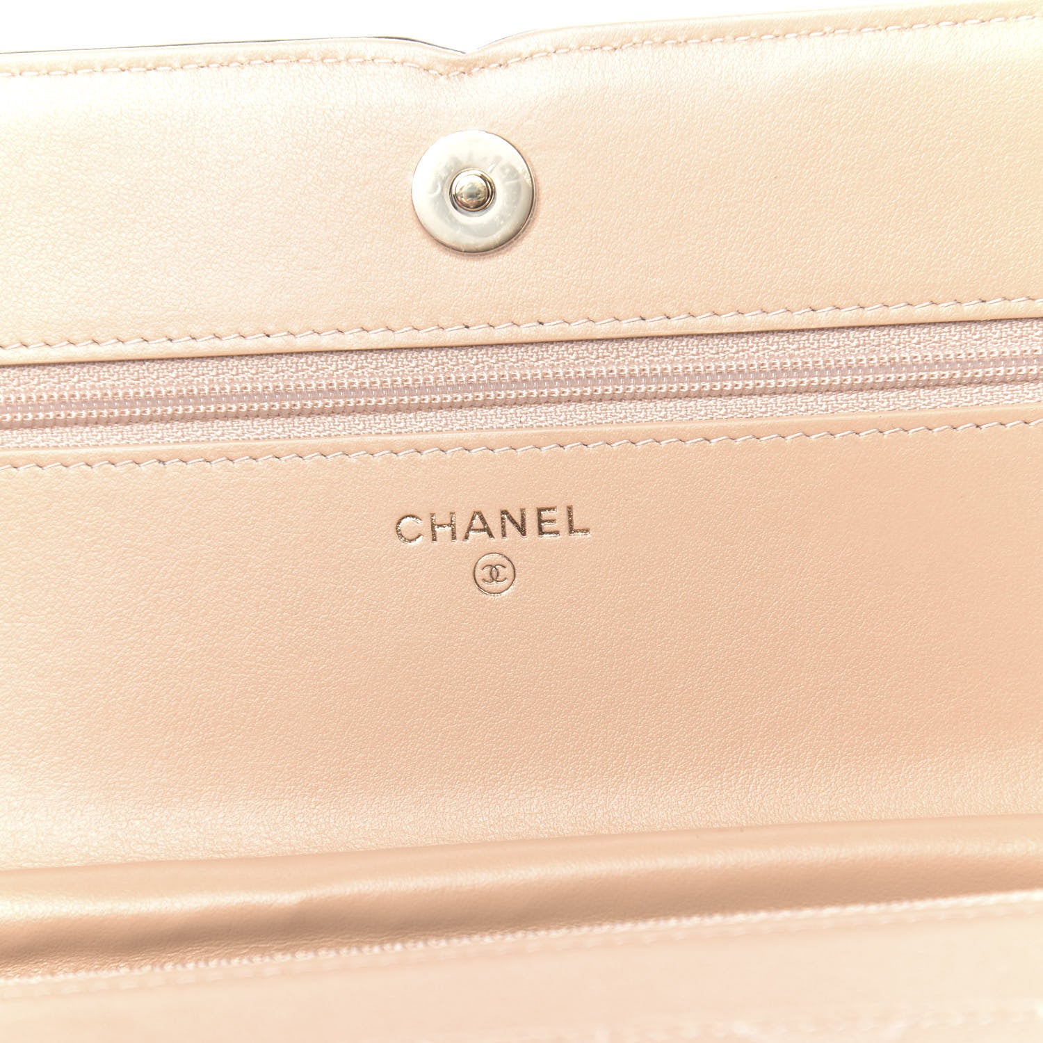 Chanel Caviar Quilted CC Filigree Wallet On Chain WOC Beige Black 6 of 11