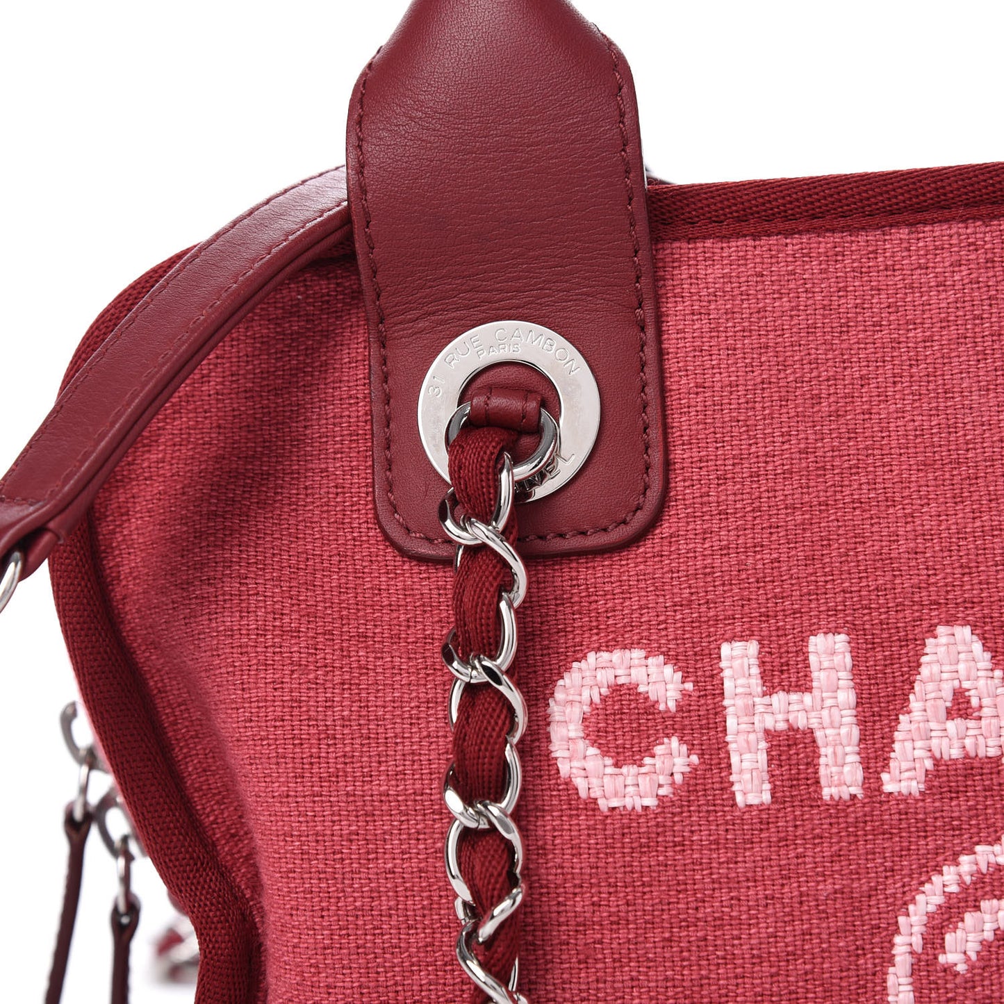 Canvas Deauville Small Bowling Bag Dark Pink