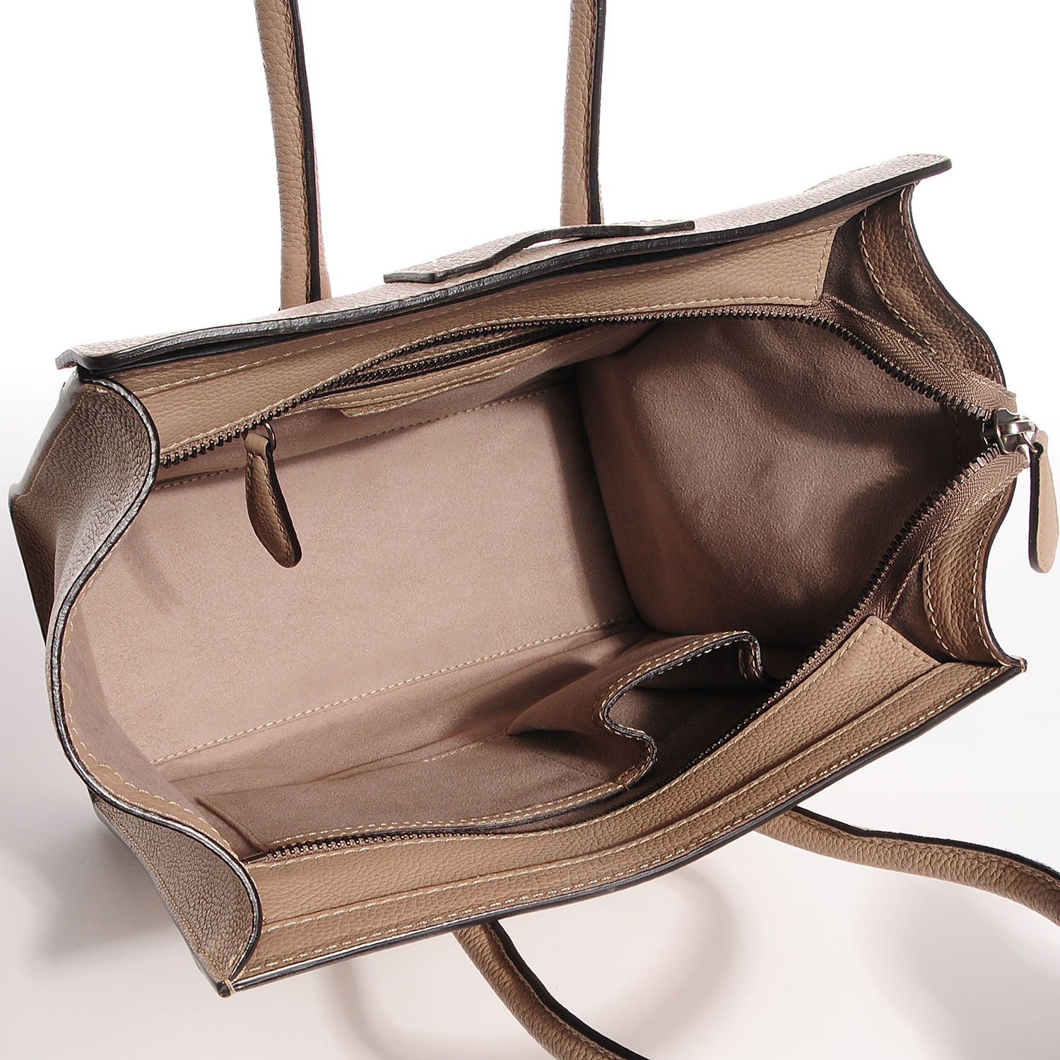 Celine Drummed Calfskin Micro Luggage Dune 5 of 8