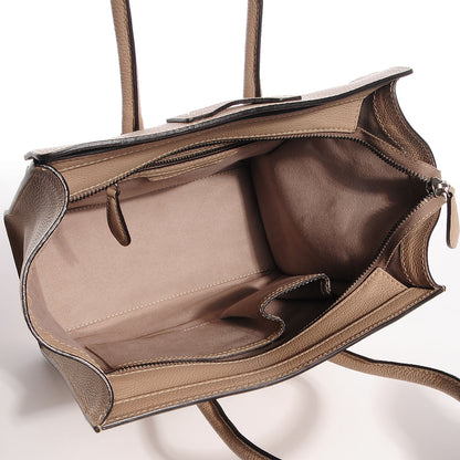 Celine Drummed Calfskin Micro Luggage Dune 5 of 8