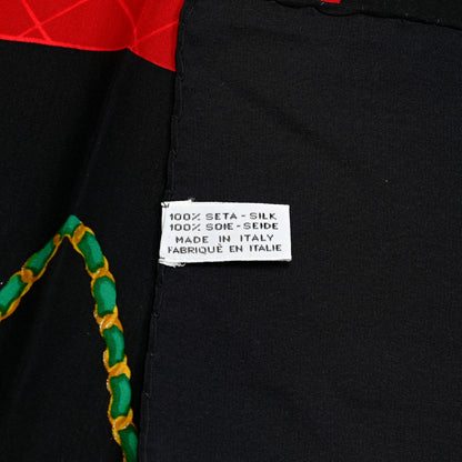 Chanel Silk CC Square Scarf Black Multicolor 4 of 4