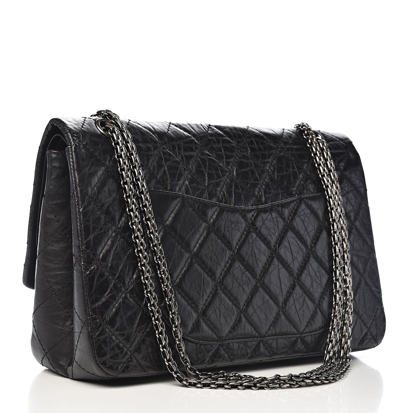 Aged Calfskin Quilted 2.55 Reissue 227 Flap Black