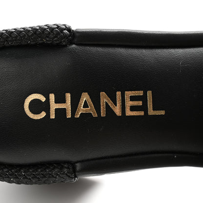 Chanel Lambskin CC Braided Mules 38 Black 6 of 9
