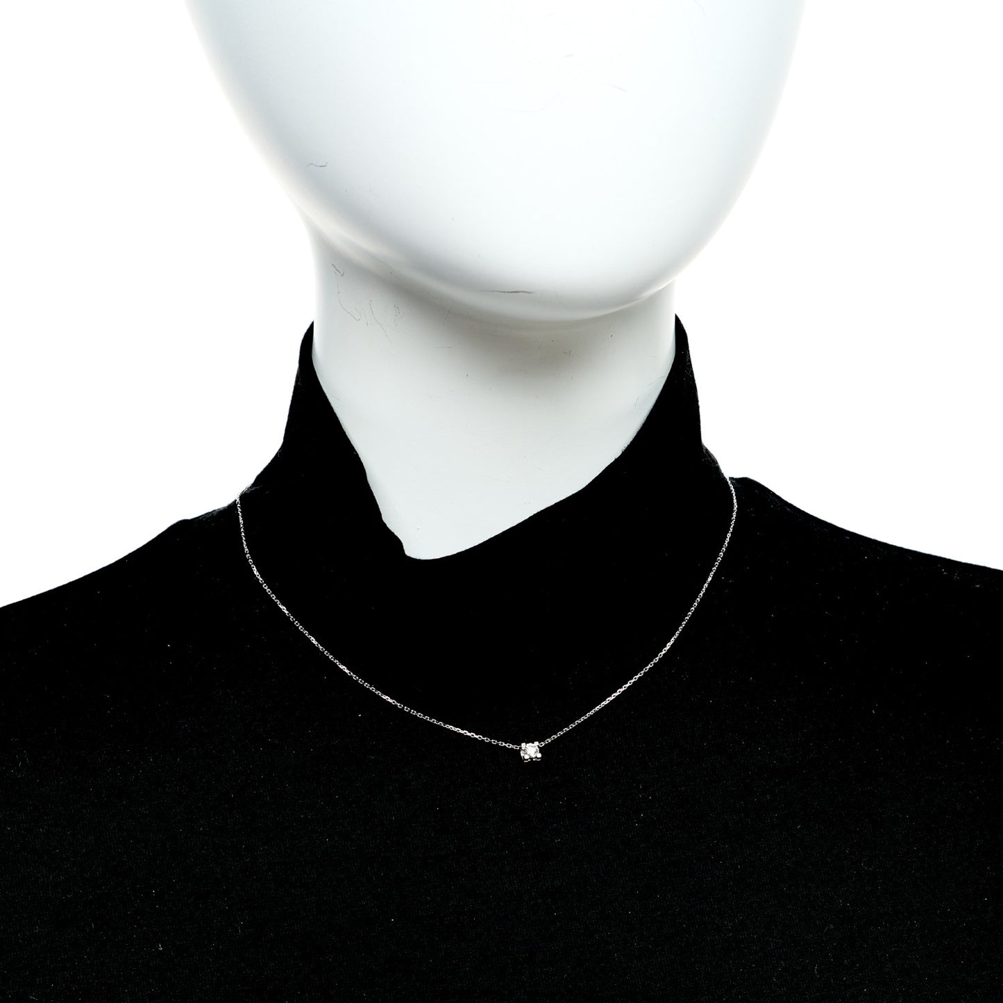 18K White Gold Diamond .23ct C De Cartier Pendant Necklace