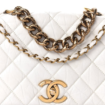 Chanel Aged Calfskin Quilted Small Pondichery Flap White 10 of 10