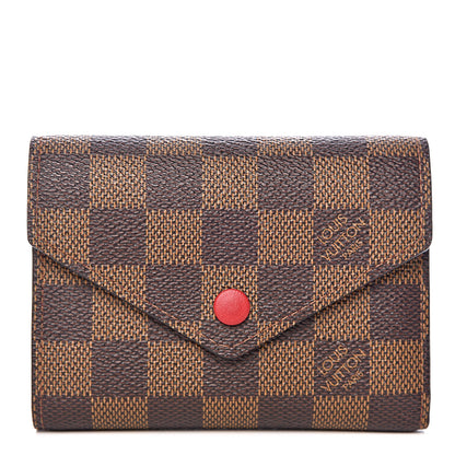 Louis Vuitton Damier Ebene Victorine Wallet Red 1 of 8