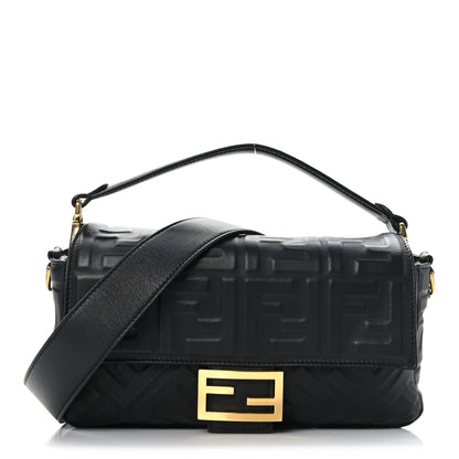 Fendi Nappa FF 1974 Embossed Baguette Black 1 of 8