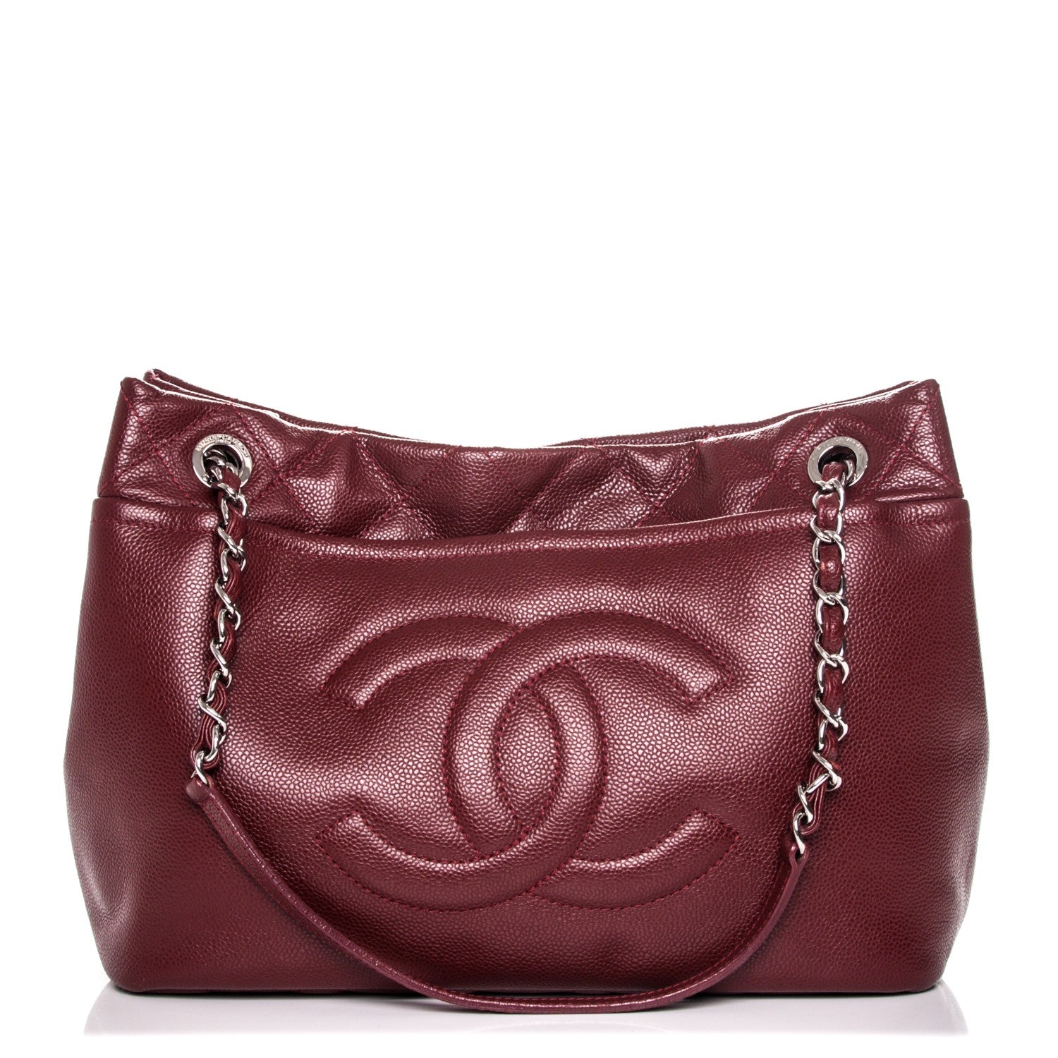 Chanel Caviar Timeless CC Soft Tote Dark Red 1 of 10