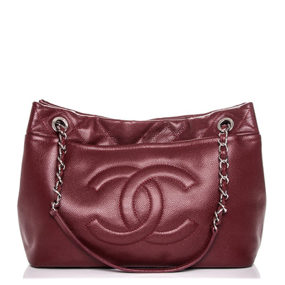 Chanel Caviar Timeless CC Soft Tote Dark Red 1 of 10