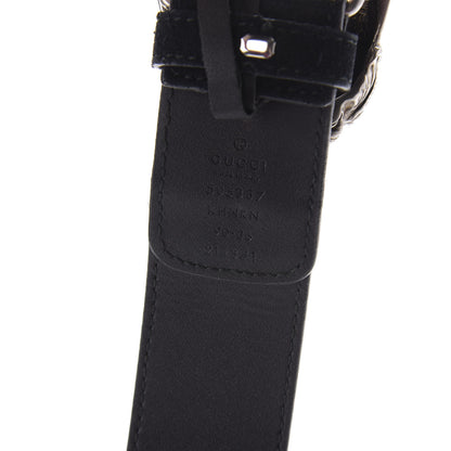 Gucci GG Supreme Monogram Suede Dionysus 40mm Belt 90 36 Beige Black 5 of 6