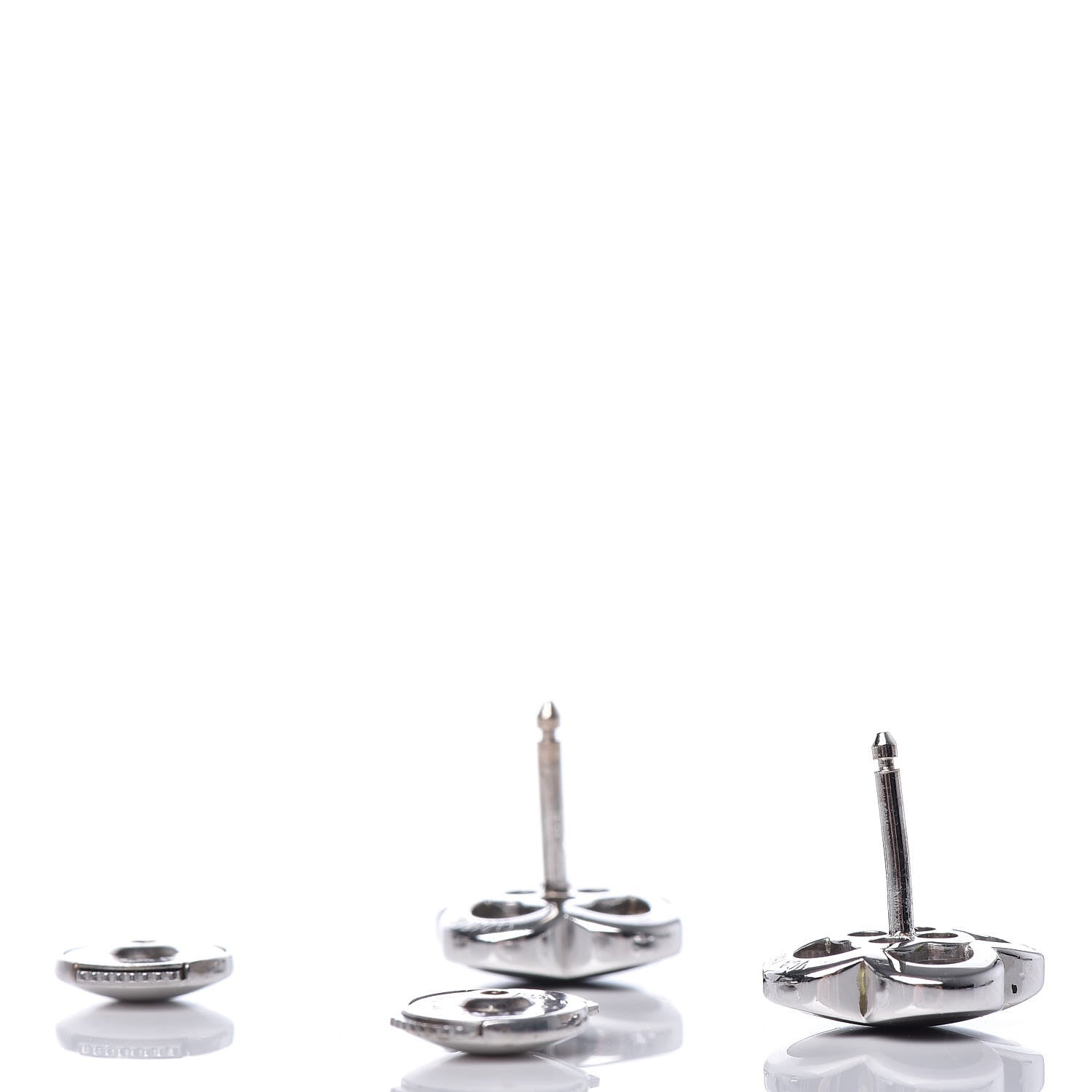 Van Cleef & Arpels 18K White Gold Mother of Pearl Pure Alhambra Earrings 7 of 7