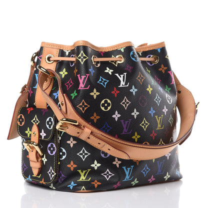 Louis Vuitton Monogram Multicolor Petit Noe Black 3 of 12