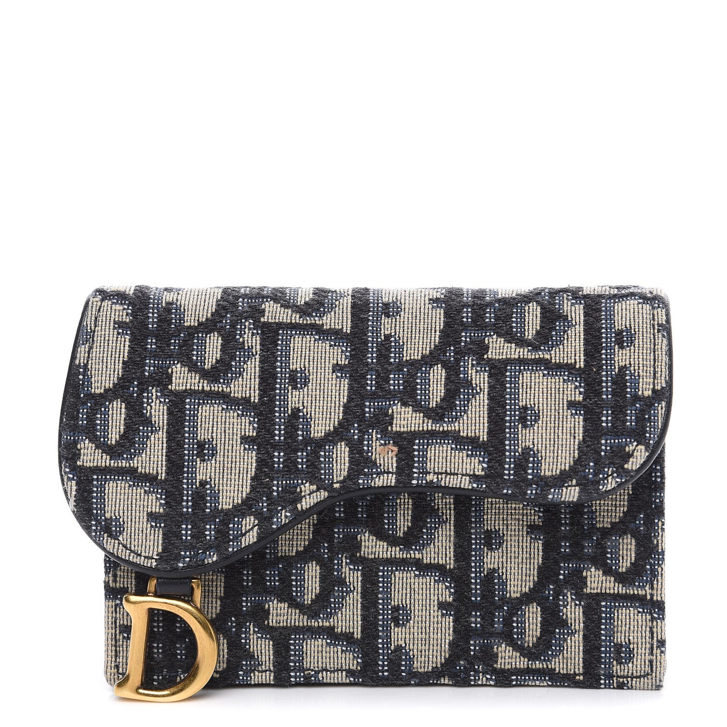 Oblique Saddle Card Holder Blue