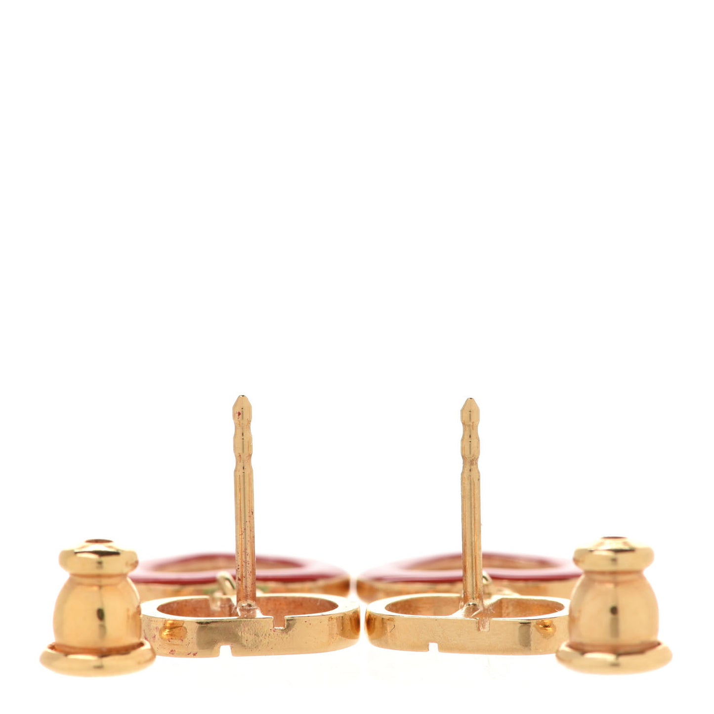 CD Dioramour Heart Earrings Gold Red