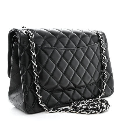 Chanel Lambskin Quilted Jumbo Double Flap Black 3 of 13