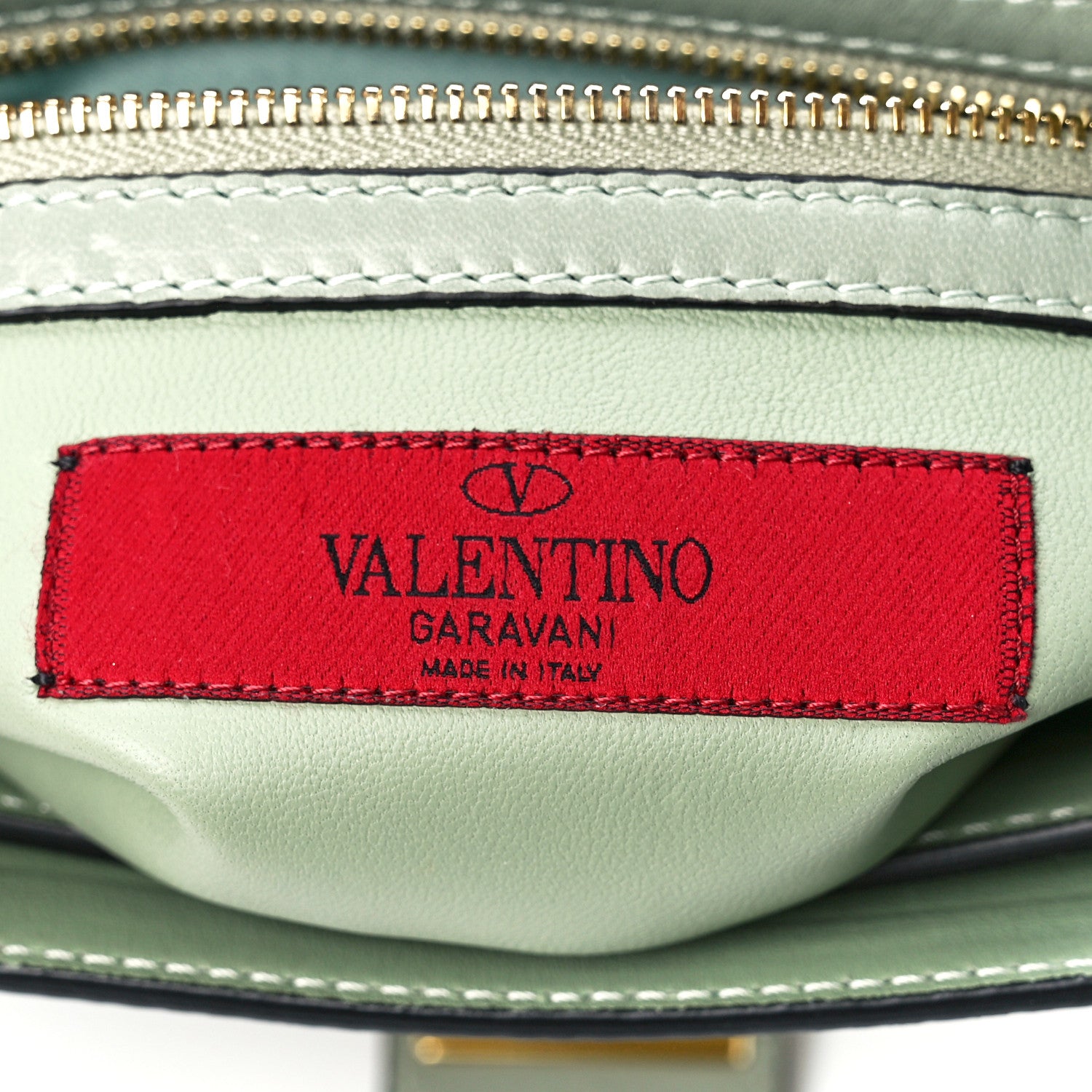 Valentino Garavani Nappa Striped B-Rockstud Flap Green 6 of 12
