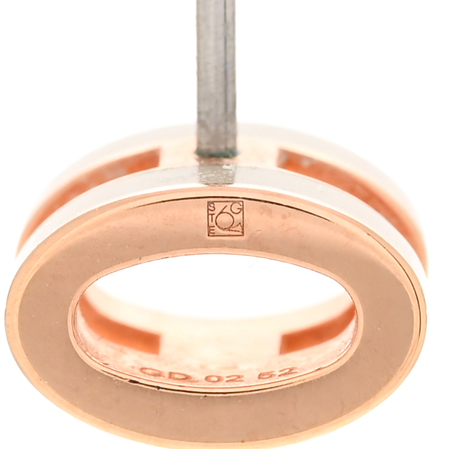 Rose Gold Lacquered Mini Pop H Earrings Marron Glace