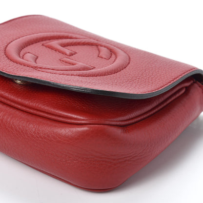 Gucci Pebbled Calfskin Small Soho Flap Crossbody Red 6 of 9