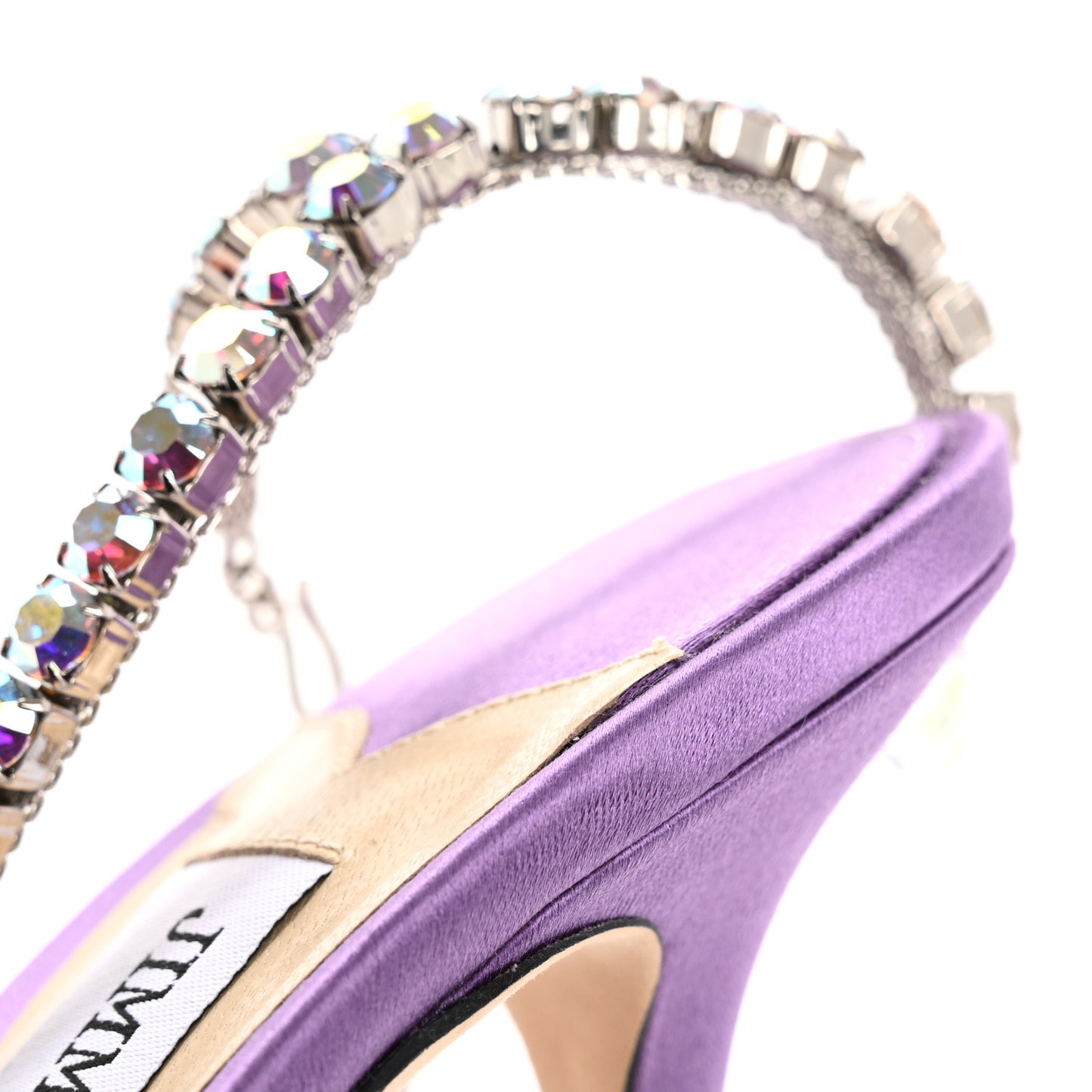 Satin PVC Crystal Saeda 100 Sandals 38 Wisteria