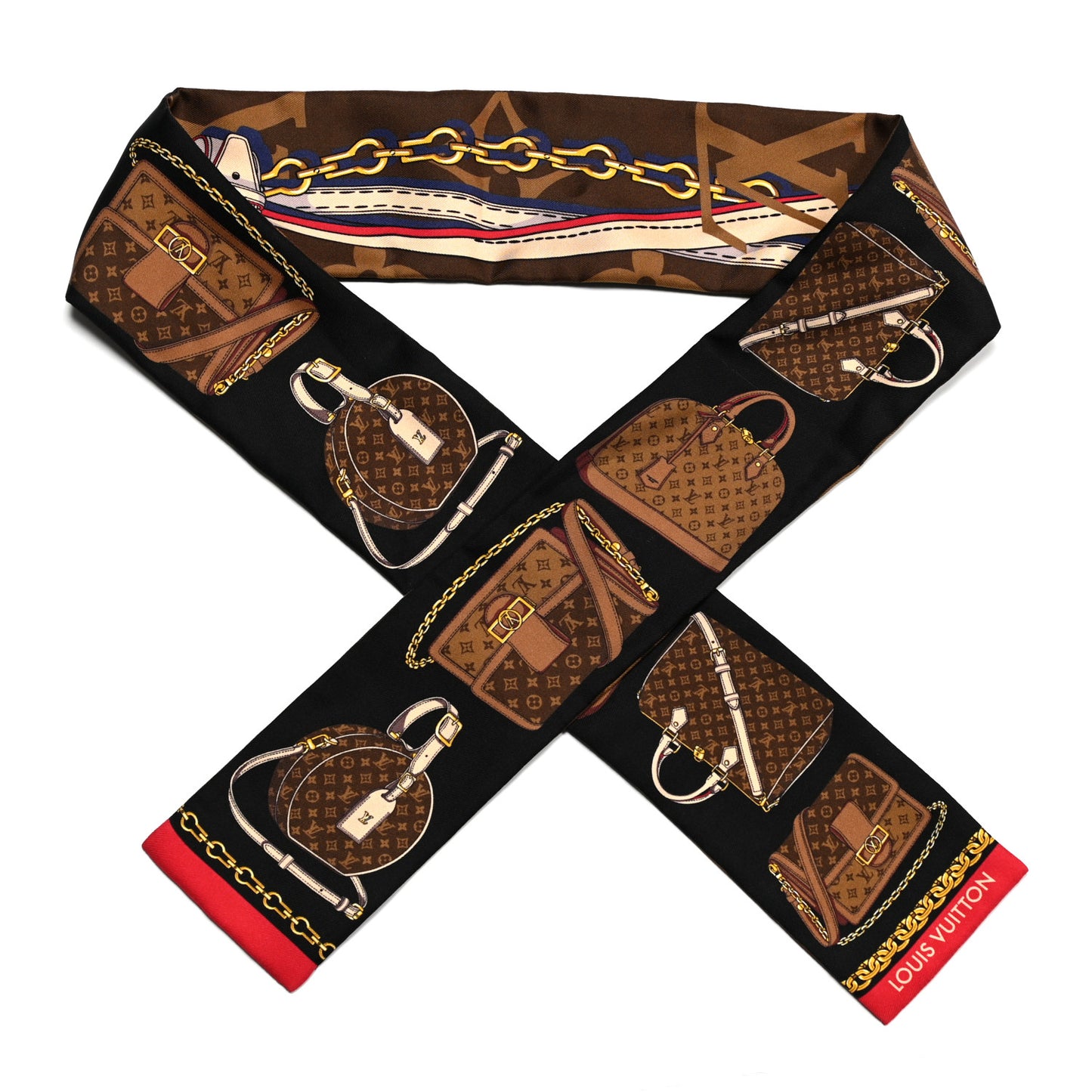 Silk Monogram Tribute To Bandeau Marron