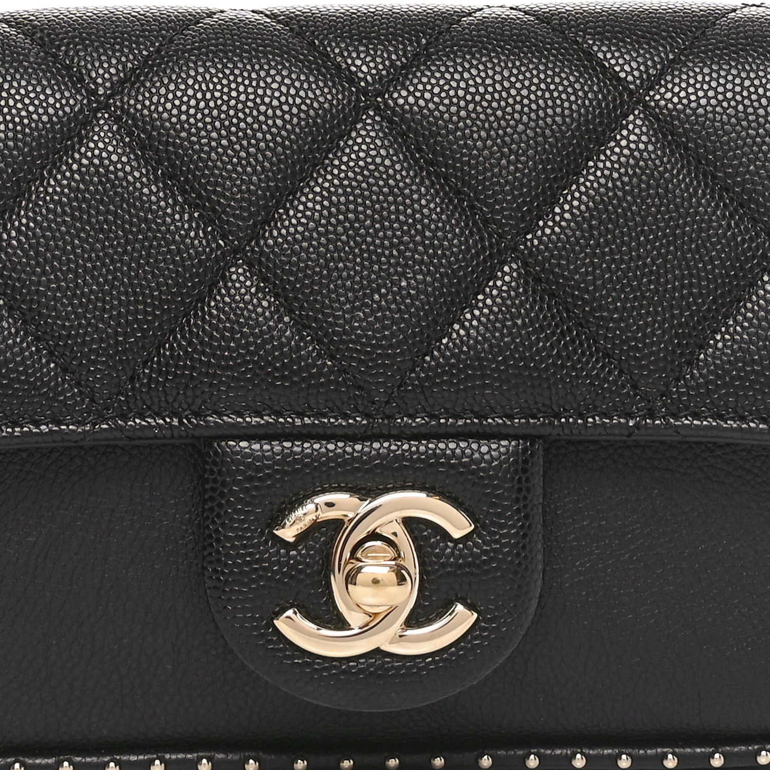 Chanel Caviar Quilted Studded Flap Waist Bag Black 8 of 10